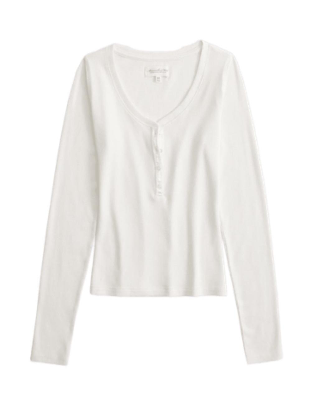 ABERCROMBIE & FITCH [NWT] Off-White Cream Long-Sleeve Cotton Rib Henley